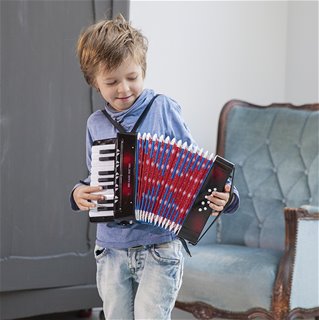 Accordion with music book - black